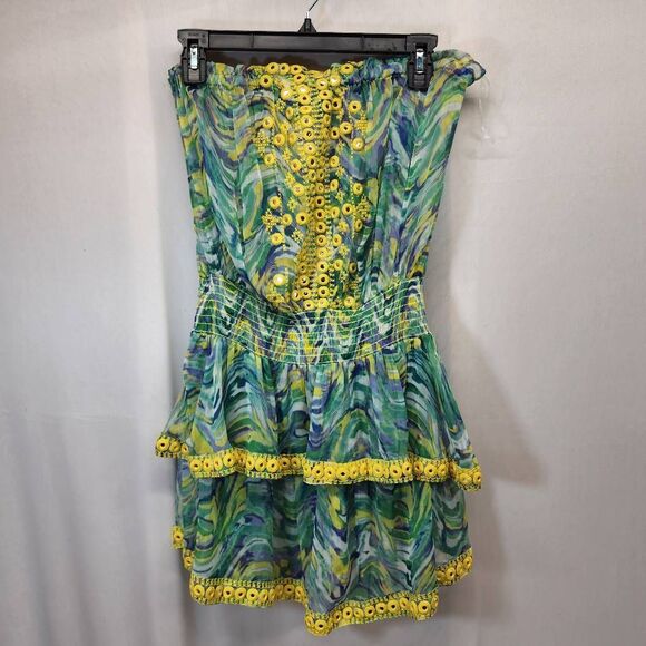 Ramy Brook Mick Dress Women’s Size M Strapless Tiered Floral Print NWT - Picture 2 of 11